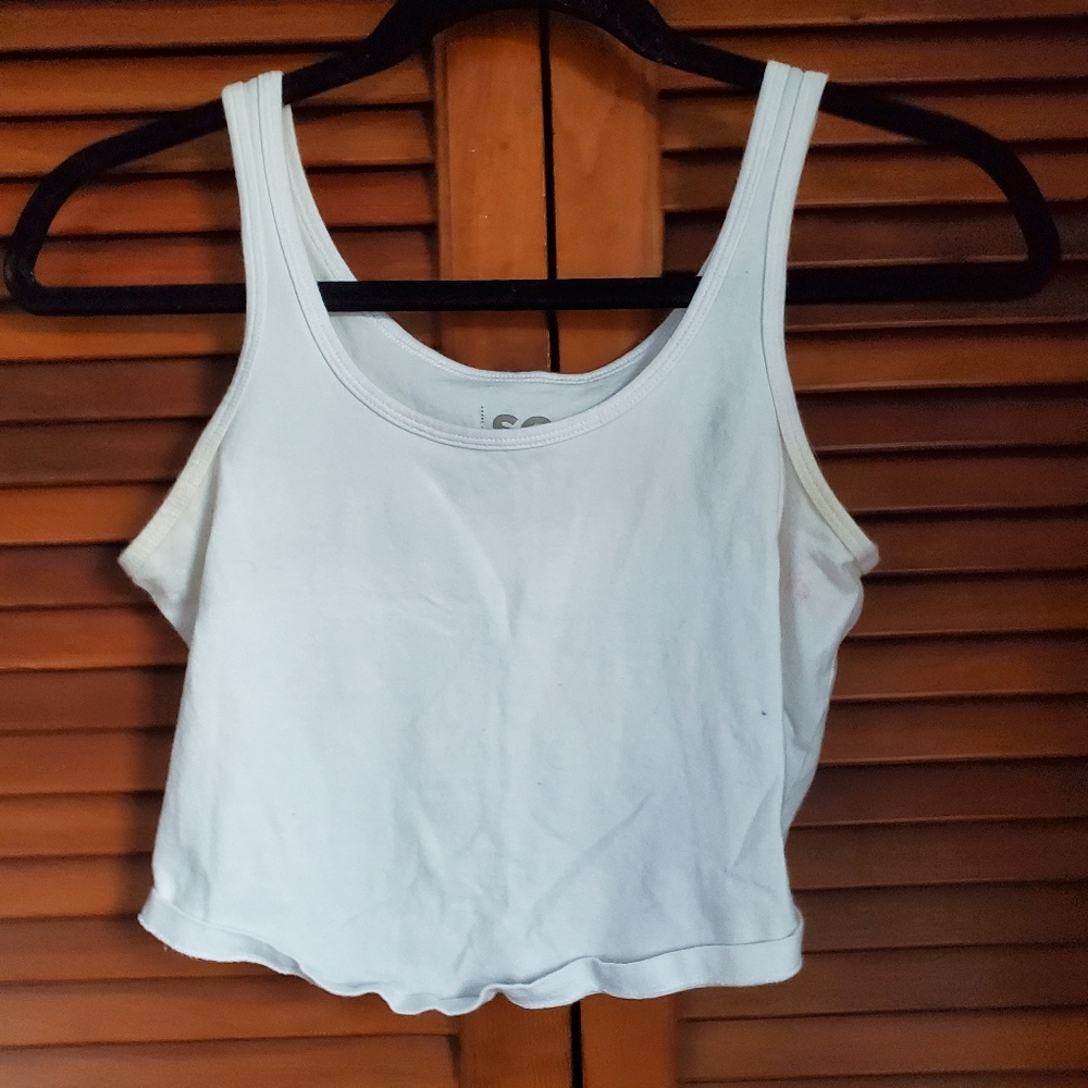 White cropped tank top